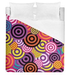 Abstract Circles Background Retro Duvet Cover (queen Size) by Ravend