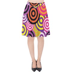 Abstract Circles Background Retro Velvet High Waist Skirt