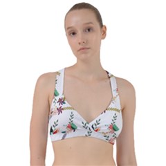 Floral Backdrop Pattern Flower Sweetheart Sports Bra by Ravend