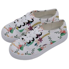 Floral Backdrop Pattern Flower Kids  Classic Low Top Sneakers by Ravend