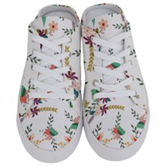 Floral Backdrop Pattern Flower Half Slippers by Ravend