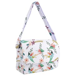 Floral Backdrop Pattern Flower Courier Bag by Ravend