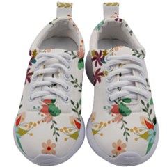 Floral Backdrop Pattern Flower Kids Athletic Shoes by Ravend