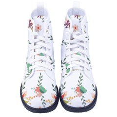 Floral Backdrop Pattern Flower Kid s High-top Canvas Sneakers by Ravend