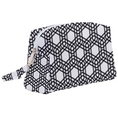 Geometric Floral Curved Shape Motif Wristlet Pouch Bag (large)