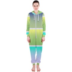 Pattern Banner Background Dot Set Hooded Jumpsuit (ladies) by Ravend