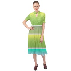 Pattern Banner Background Dot Set Keyhole Neckline Chiffon Dress by Ravend