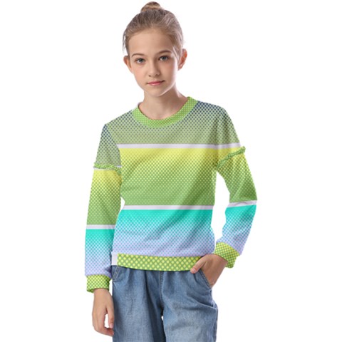 Pattern Banner Background Dot Set Kids  Long Sleeve T-shirt With Frill  by Ravend