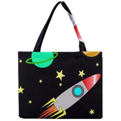 Planet Rocket Space Stars Mini Tote Bag by Ravend