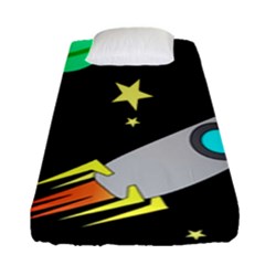 Planet Rocket Space Stars Fitted Sheet (single Size)