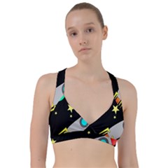 Planet Rocket Space Stars Sweetheart Sports Bra by Ravend