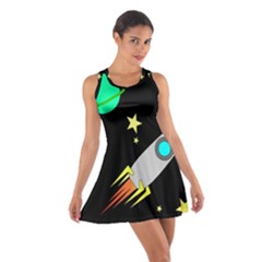 Planet Rocket Space Stars Cotton Racerback Dress