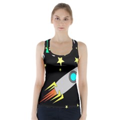 Planet Rocket Space Stars Racer Back Sports Top