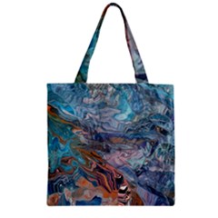 Abstract delta Zipper Grocery Tote Bag