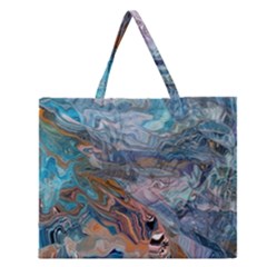 Abstract delta Zipper Large Tote Bag