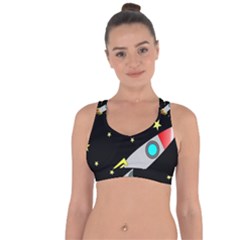 Planet Rocket Space Stars Cross String Back Sports Bra by Ravend