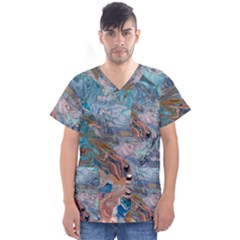 Abstract delta Men s V-Neck Scrub Top