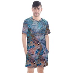 Abstract delta Men s Mesh T-Shirt and Shorts Set