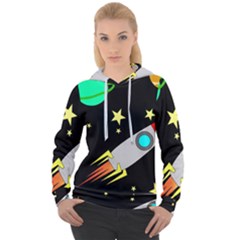 Planet Rocket Space Stars Women s Overhead Hoodie