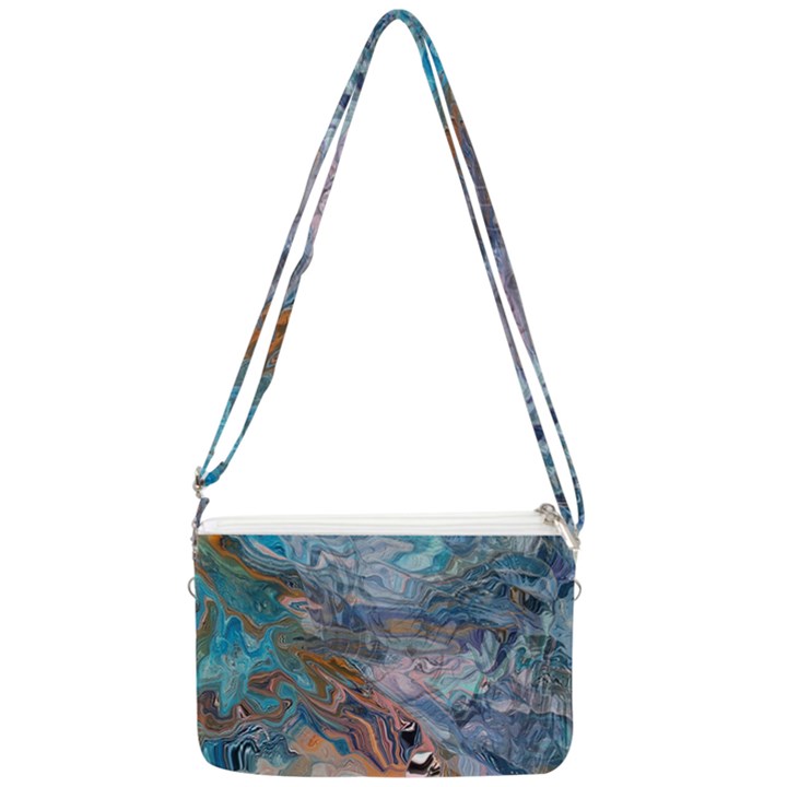 Abstract delta Double Gusset Crossbody Bag