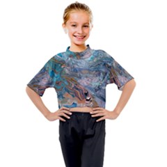 Abstract delta Kids Mock Neck T-Shirt