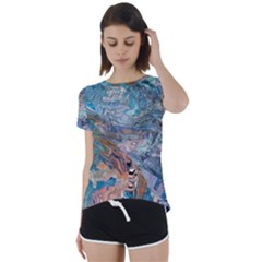 Abstract delta Short Sleeve Open Back T-Shirt