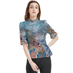 Abstract delta Frill Neck Blouse