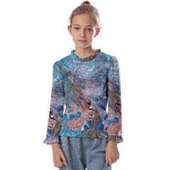 Abstract delta Kids  Frill Detail T-Shirt