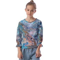 Abstract delta Kids  Cuff Sleeve Top