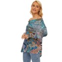 Abstract delta Off Shoulder Chiffon Pocket Shirt View2