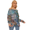 Abstract delta Off Shoulder Chiffon Pocket Shirt View3