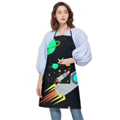 Planet Rocket Space Stars Pocket Apron by Ravend