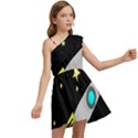 Planet Rocket Space Stars Kids  One Shoulder Party Dress View2