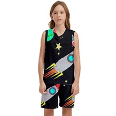 Planet Rocket Space Stars Kids  Basketball Mesh Set by Ravend