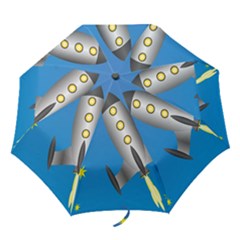 Rocket Spaceship Space Travel Nasa Folding Umbrellas by Ravend