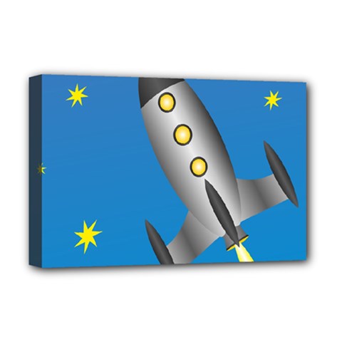 Rocket Spaceship Space Travel Nasa Deluxe Canvas 18  X 12  (stretched) by Ravend