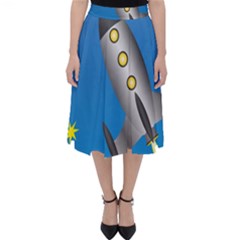 Rocket Spaceship Space Travel Nasa Classic Midi Skirt by Ravend