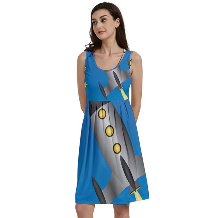 Rocket Spaceship Space Travel Nasa Classic Skater Dress