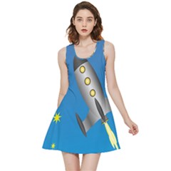 Rocket Spaceship Space Travel Nasa Inside Out Reversible Sleeveless Dress by Ravend