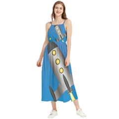 Rocket Spaceship Space Travel Nasa Boho Sleeveless Summer Dress by Ravend