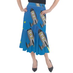 Rocket Spaceship Space Travel Nasa Midi Mermaid Skirt by Ravend