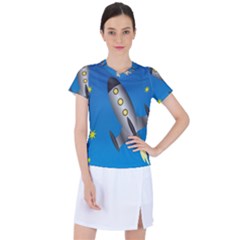 Rocket Spaceship Space Travel Nasa Women s Sports Top by Ravend