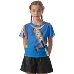 Rocket Spaceship Space Travel Nasa Kids  Front Cut T-shirt by Ravend