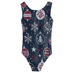 Christmas Decoration Winter Xmas Kids  Cut-out Back One Piece Swimsuit