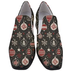 Christmas Decoration Winter Xmas Women Slip On Heel Loafers by Ravend