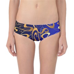 Squiggly Lines Blue Ombre Classic Bikini Bottoms by Ravend