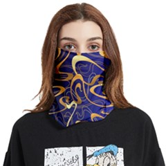 Squiggly Lines Blue Ombre Face Covering Bandana (two Sides) by Ravend