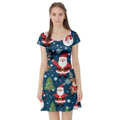 Christmas Decoration Short Sleeve Skater Dress by Ravend