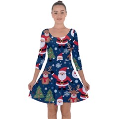 Christmas Decoration Quarter Sleeve Skater Dress by Ravend