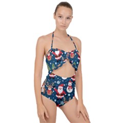 Christmas Decoration Scallop Top Cut Out Swimsuit by Ravend